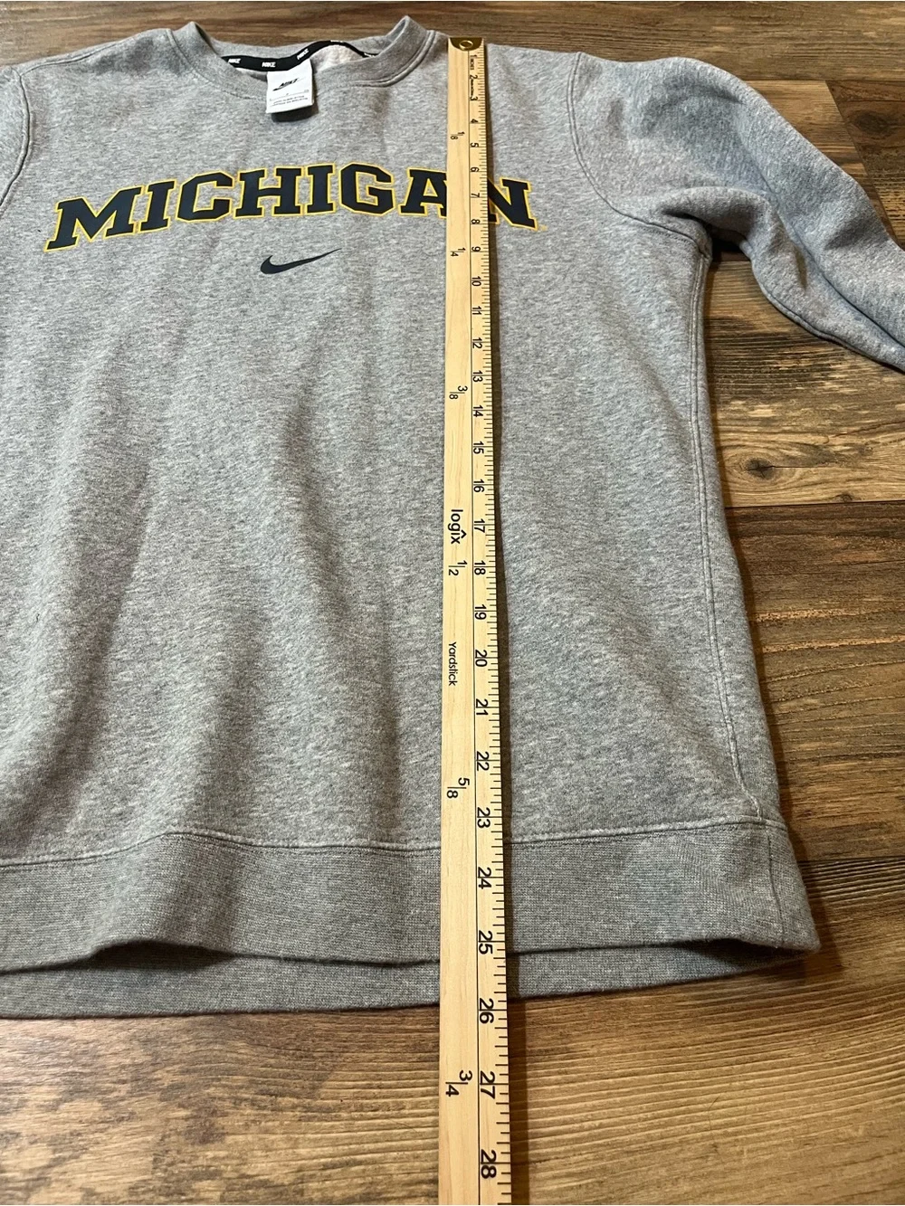Nike Michigan Wolverines Gray Fleece Crewneck Sweatshirt Men’s Small S